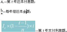 等額還本、利息照付方式