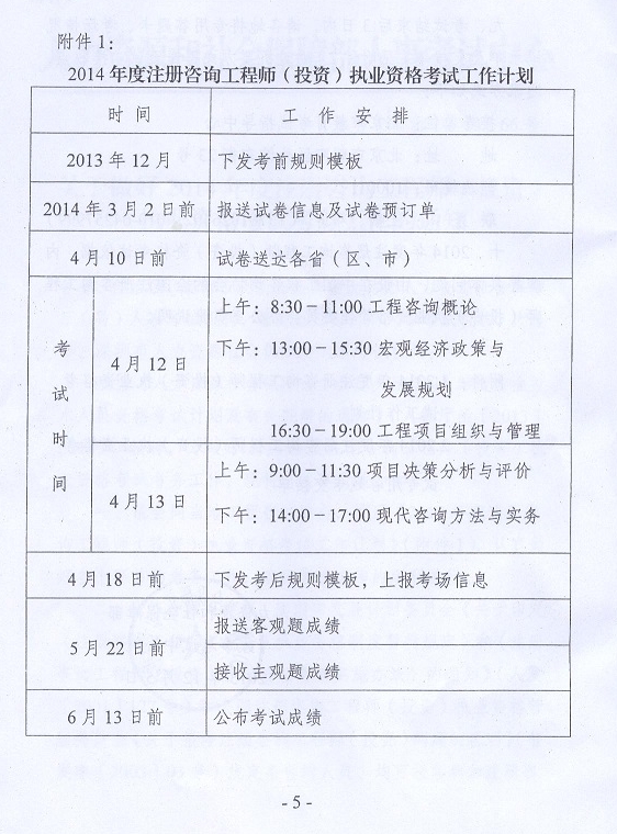2014年注冊咨詢(xún)工程師執業(yè)資格考試考務(wù)工作的通知