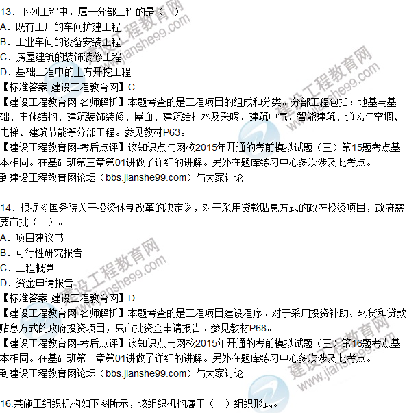 2015年造價(jià)工程師《建設工程造價(jià)管理》試題及答案(10-16題)