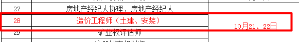 全國2017年造價(jià)工程師考試時(shí)間為10月21、22日