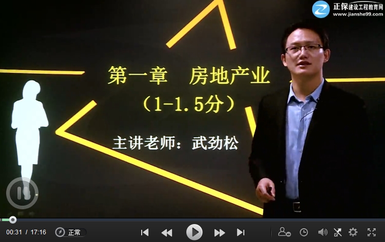 武勁松老師2017年房地產(chǎn)估價(jià)師《制度與政策》基礎班免費課程
