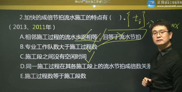 2017年監理《進(jìn)度控制》試題點(diǎn)評：成倍節拍流水施工