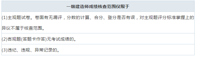 一級建造師考試成績(jì)復核范圍