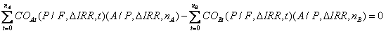 互斥型方案動(dòng)態(tài)評價(jià)方法