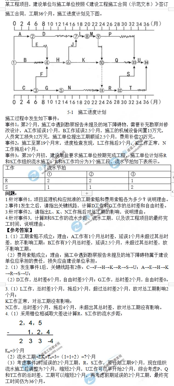 監理工程師案例分析試題第五題 監理工程師案例分析試題第五題