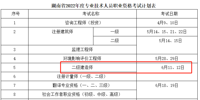 湖南二級建造師考試時(shí)間